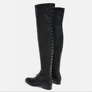 Zara Flat Stretch Boots with Studs details